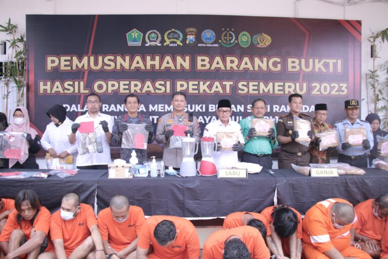 Operasi Pekat Semeru 2023, Polresta Malang Kota Berhasil Mengungkap Lebih dari 500 Kasus