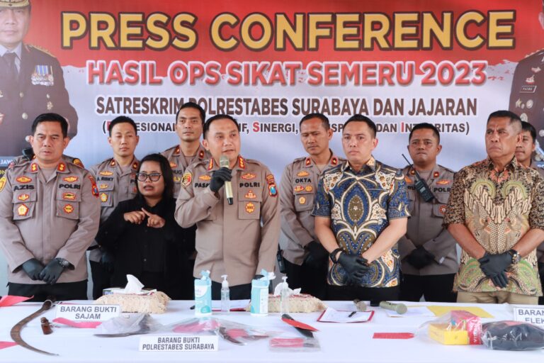 Operasi Sikat Semeru 2023, Polisi Berhasil Ungkap 177 Kasus dan Amankan 100 Tersangka Curanmor di Surabaya